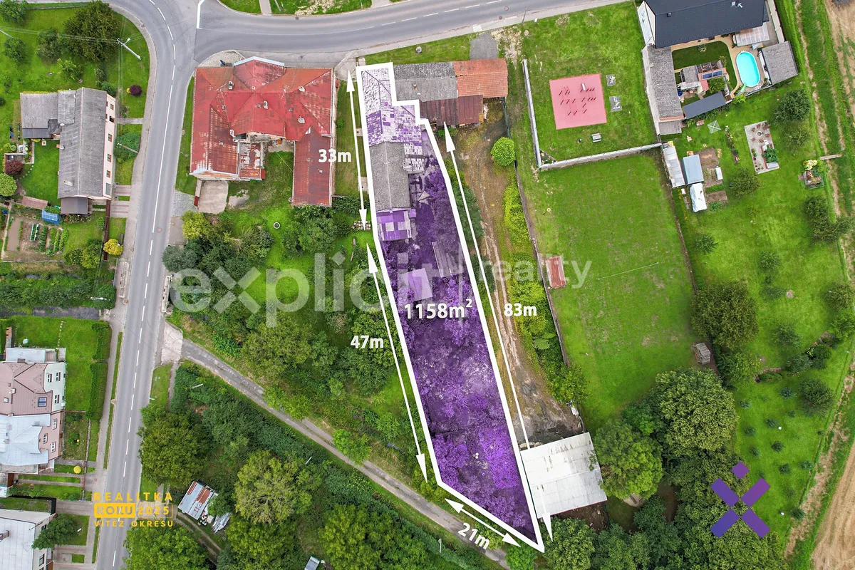 Prodej stavebního pozemku 1158 m²